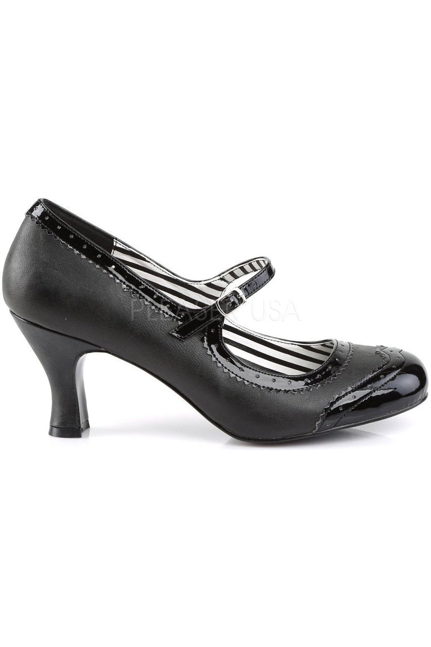 JENNA-06 Pump | Black Patent-Pleaser Pink Label-Mary Janes-SEXYSHOES.COM