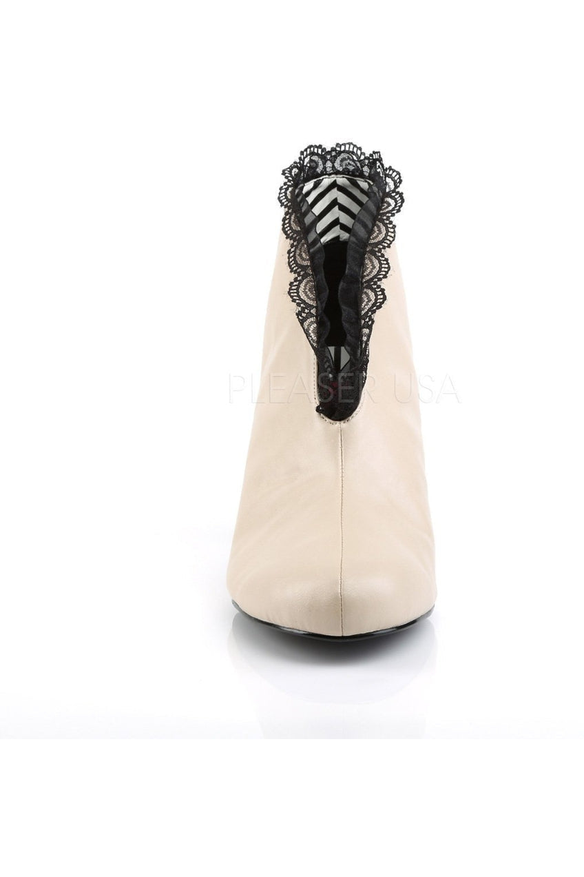 Pleaser Pink Label JENNA-105 Ankle Boot in Nude Faux Leather