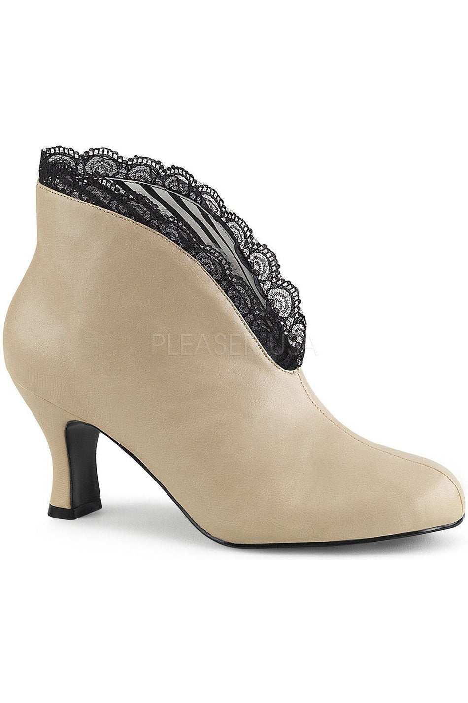 Pleaser Pink Label JENNA-105 Ankle Boot in Nude Faux Leather from SexyShoes.com