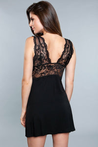 BeWicked Jersey and Lace Chemise in Black 