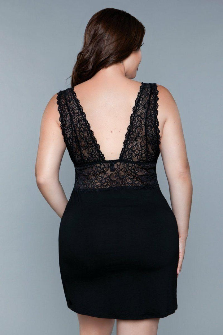Jersey and Lace Chemise-Chemise-BeWicked-SEXYSHOES.COM