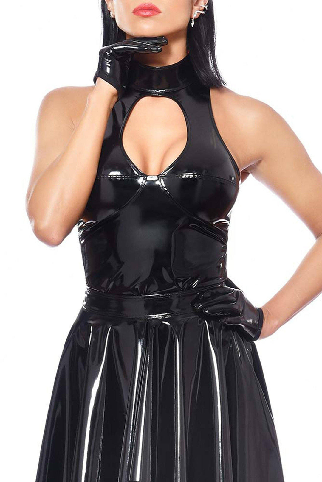 Kate Vinyl Fetish Top | Black Vinyl-Fetish Tops-Patrice Catanzaro-SEXYSHOES.COM