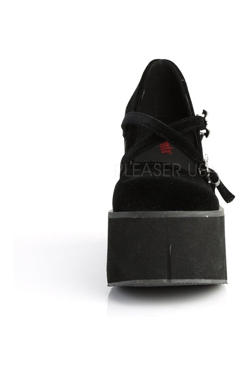 Demonia KERA-10  Shoe in Black Velvet