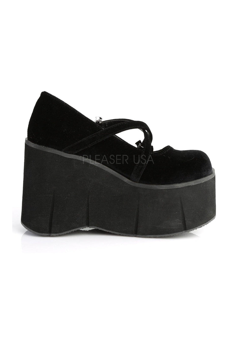 Demonia KERA-10  Shoe in Black Velvet