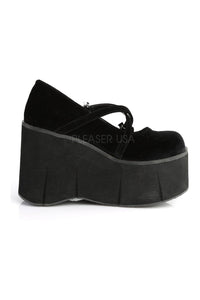 Demonia KERA-10  Shoe in Black Velvet