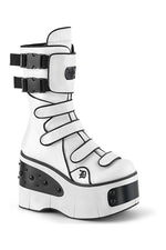 KERA-108 Knee Boot | White Faux Leather