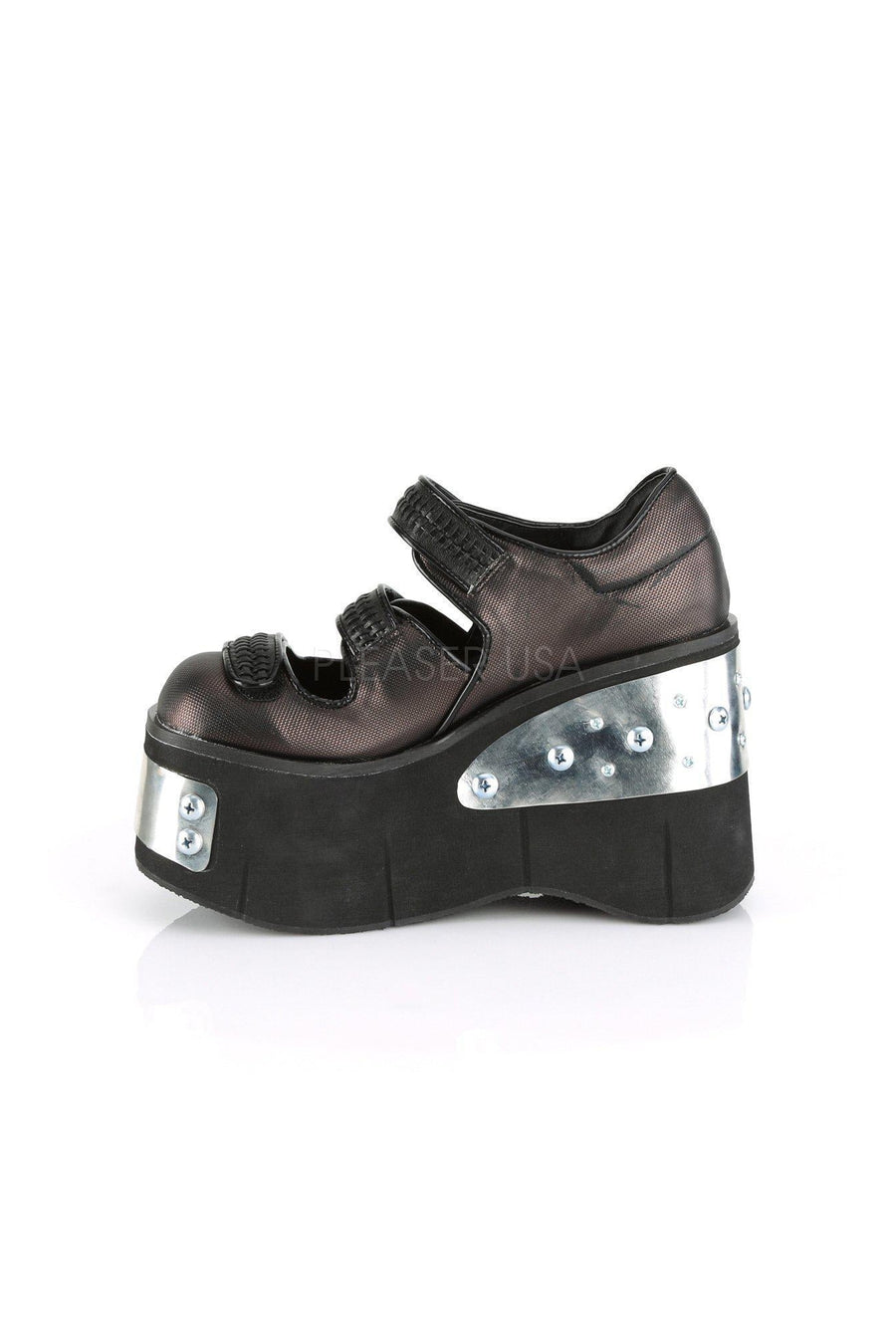 Demonia KERA-13  Maryjane in Black Faux Leather