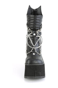 Demonia KERA-130 Knee Boot in Black Faux Leather
