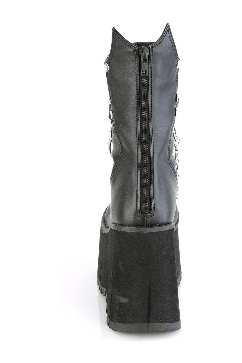 KERA-130 Knee Boot | Black Faux Leather-Knee Boots-Demonia-SEXYSHOES.COM