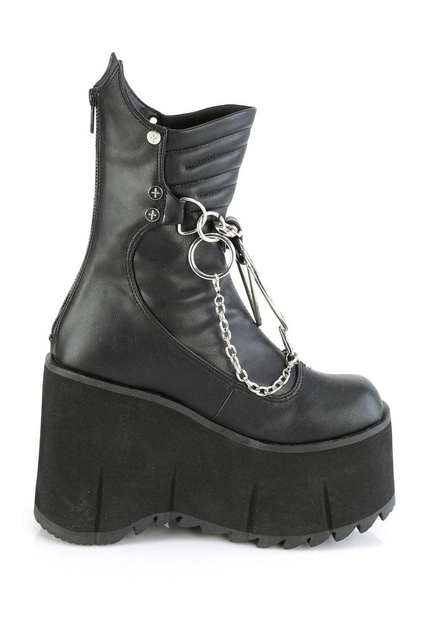 Demonia KERA-130 Knee Boot in Black Faux Leather