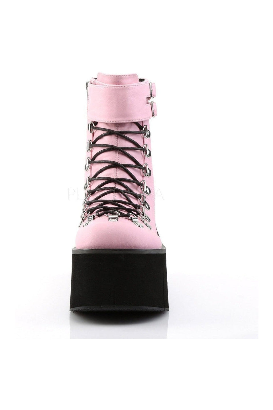 Demonia KERA-21  Ankle Boot in Pink Faux Leather
