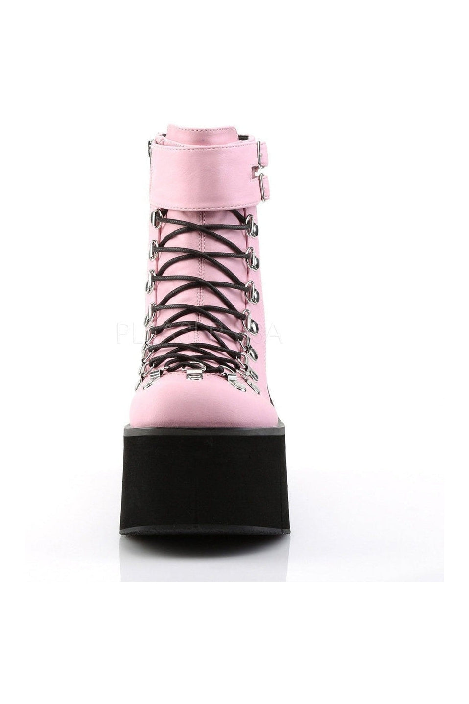 KERA-21 Demonia Ankle Boot | Pink Faux Leather-Demonia-Ankle Boots-SEXYSHOES.COM