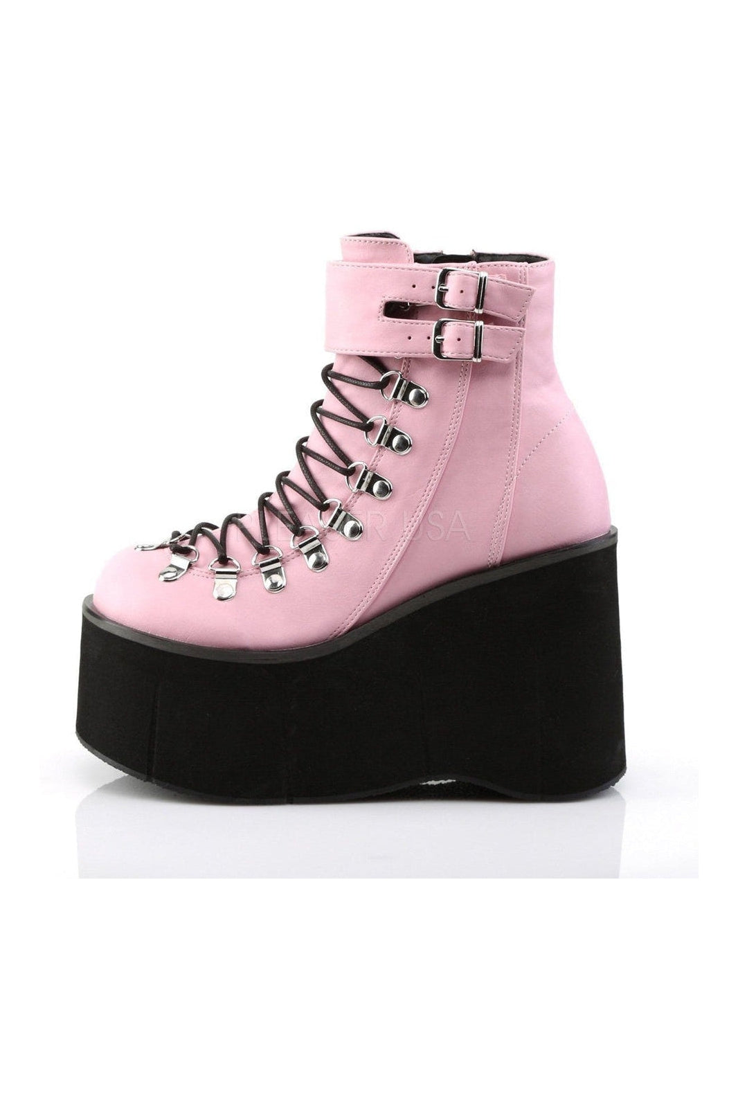 Demonia KERA-21  Ankle Boot in Pink Faux Leather