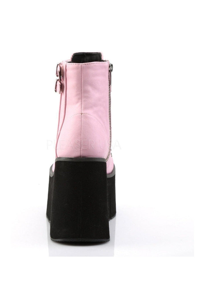 KERA-21 Demonia Ankle Boot | Pink Faux Leather-Demonia-Ankle Boots-SEXYSHOES.COM
