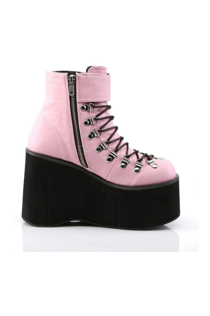KERA-21 Demonia Ankle Boot | Pink Faux Leather-Demonia-Ankle Boots-SEXYSHOES.COM