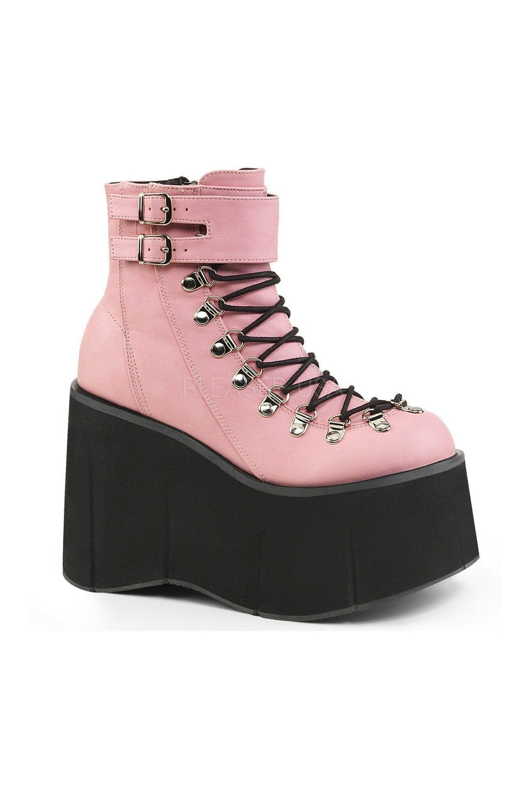 KERA-21 Demonia Ankle Boot | Pink Faux Leather-Demonia-Pink-Ankle Boots-SEXYSHOES.COM