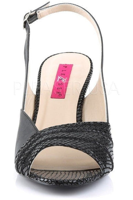 KIMBERLY-01SP Wedge | Black Faux Leather-Pleaser Pink Label-Wedges-SEXYSHOES.COM