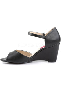 KIMBERLY-05 Wedge | Black Faux Leather-Pleaser Pink Label-Wedges-SEXYSHOES.COM