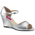 SS-KIMBERLY-05 Wedge | Silver Faux Leather