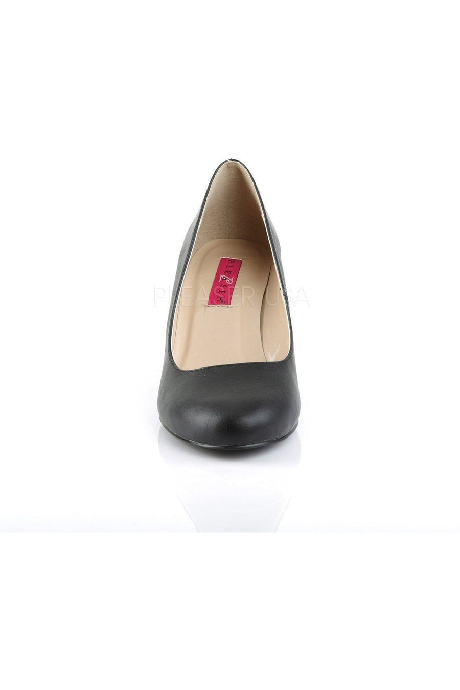 Pleaser Pink Label KIMBERLY-08 Wedge in Black Faux Leather