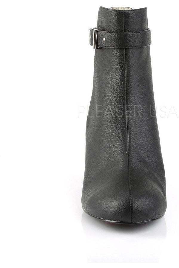 Pleaser Pink Label KIMBERLY-102 Ankle Boot in Black Faux Leather