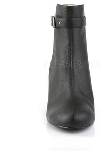 Pleaser Pink Label KIMBERLY-102 Ankle Boot in Black Faux Leather