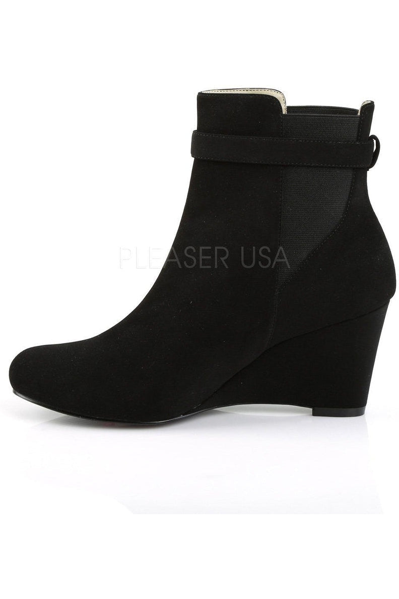 KIMBERLY-102 Ankle Boot | Black Faux Leather-Pleaser Pink Label-Ankle Boots-SEXYSHOES.COM