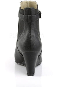Pleaser Pink Label KIMBERLY-102 Ankle Boot in Black Faux Leather