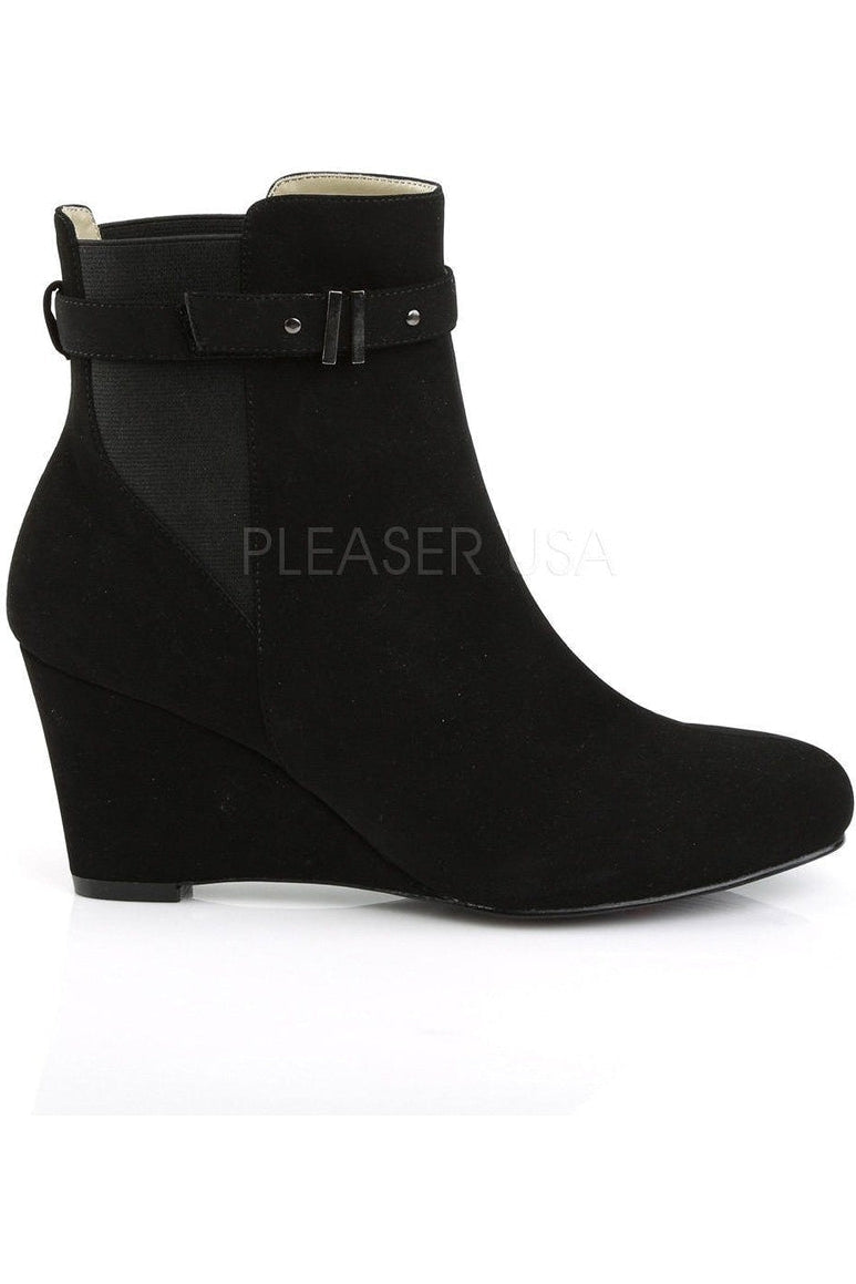 KIMBERLY-102 Ankle Boot | Black Faux Leather-Pleaser Pink Label-Ankle Boots-SEXYSHOES.COM