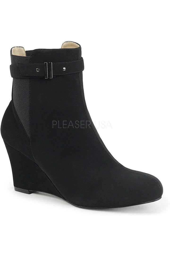 KIMBERLY-102 Ankle Boot | Black Faux Leather-Pleaser Pink Label-Black-Ankle Boots-SEXYSHOES.COM