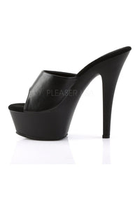 Pleaser KISS-201 Platform Sandal in Black Faux Leather