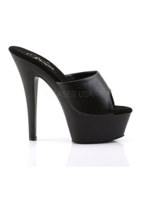 Pleaser KISS-201 Platform Sandal in Black Faux Leather