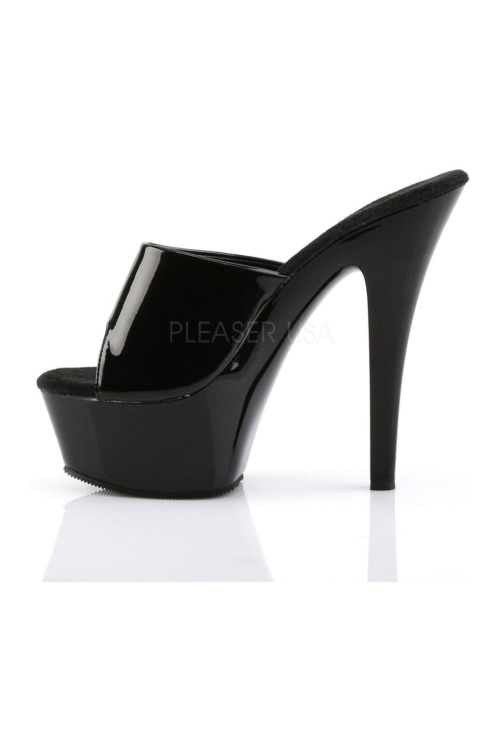 Pleaser KISS-201 Platform Sandal in Black Patent
