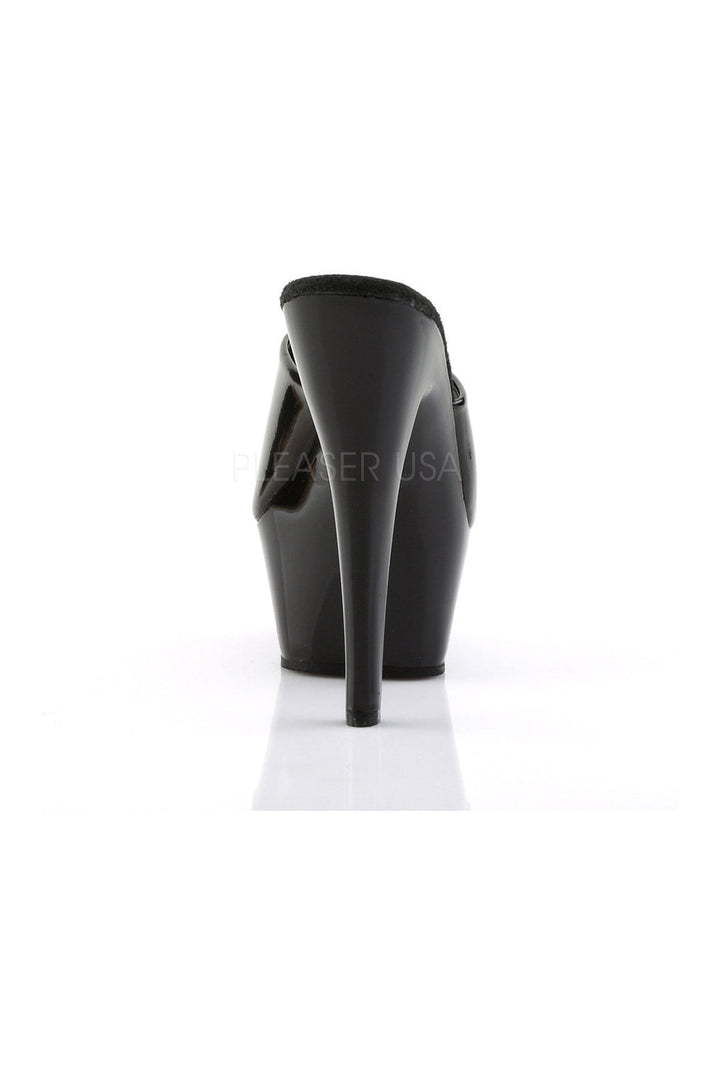 KISS-201 Platform Sandal | Black Patent-Pleaser-Slides-SEXYSHOES.COM