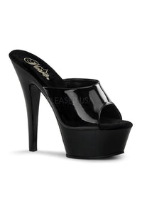 Pleaser KISS-201 Platform Sandal in Black Patent from SexyShoes.com