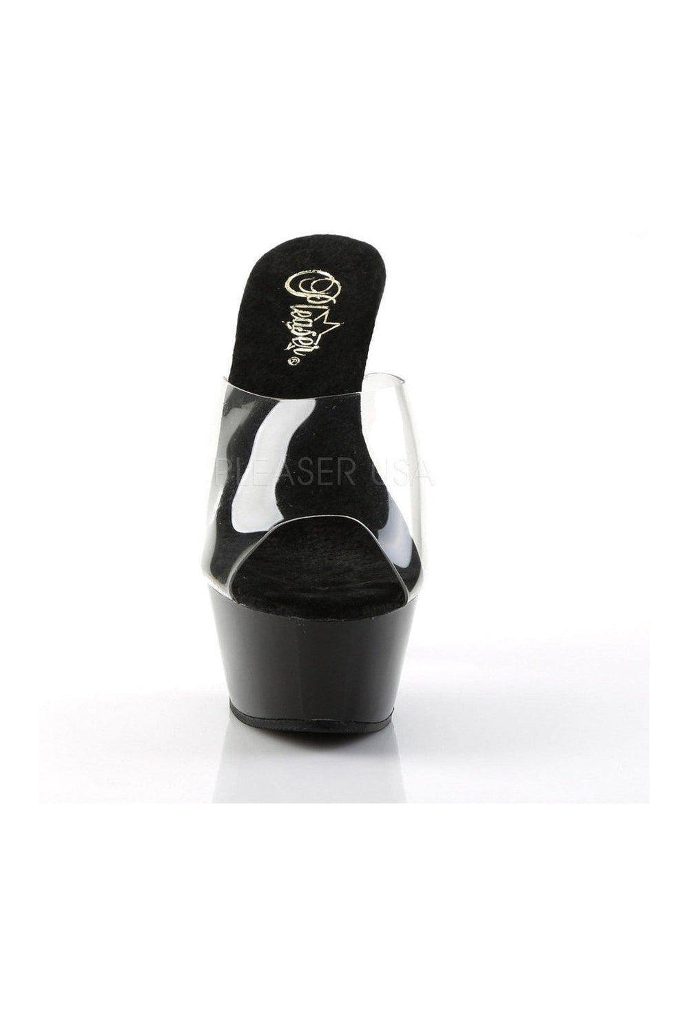Pleaser KISS-201 Platform Sandal in Black Vinyl