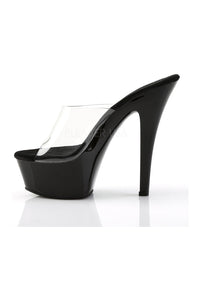 Pleaser KISS-201 Platform Sandal in Black Vinyl