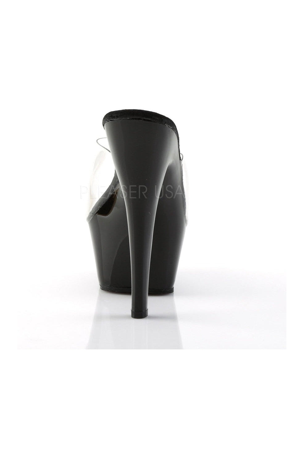 KISS-201 Platform Sandal | Black Vinyl-Pleaser-Slides-SEXYSHOES.COM