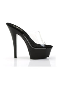 Pleaser KISS-201 Platform Sandal in Black Vinyl