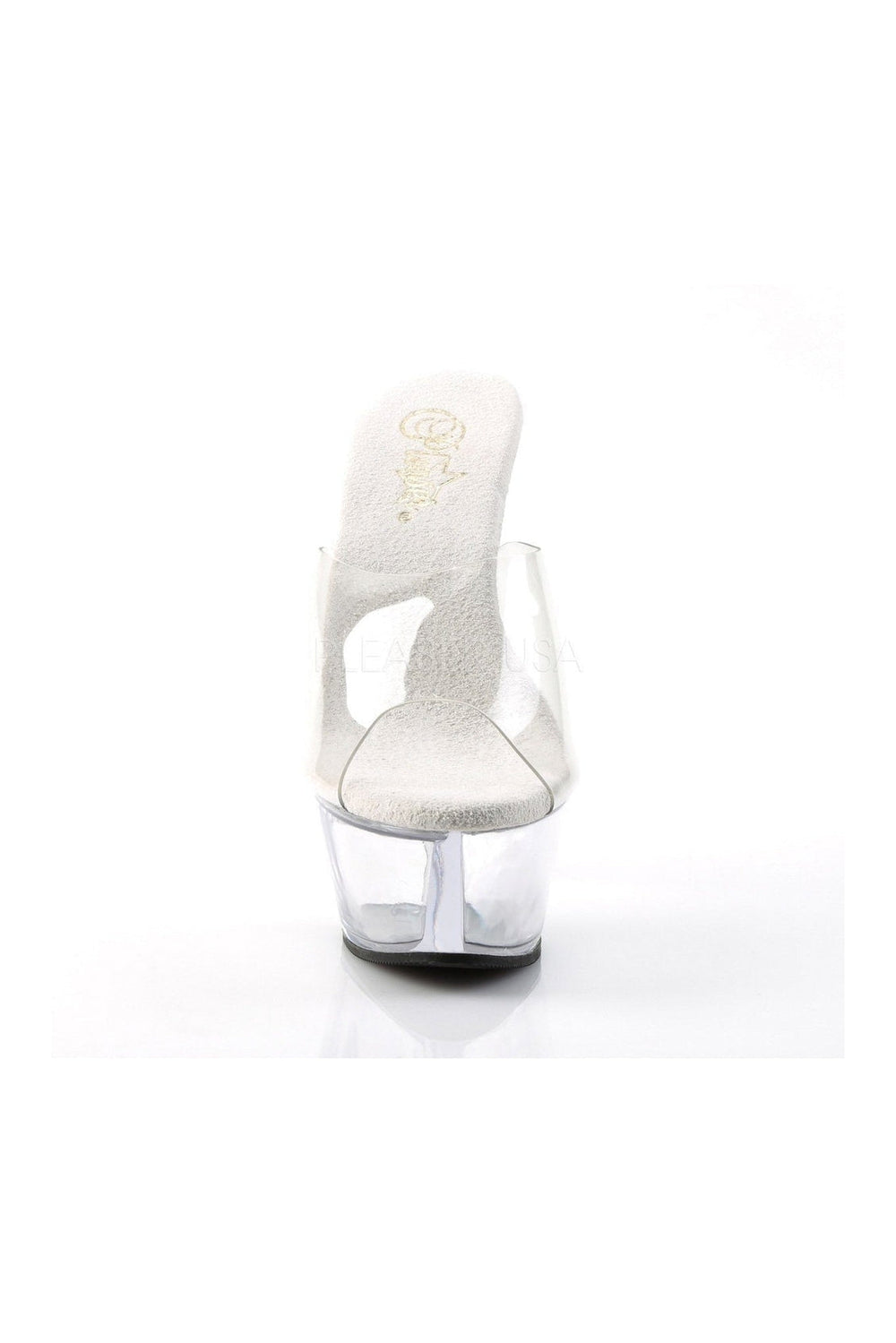 Pleaser KISS-201 Platform Sandal in Clear Vinyl