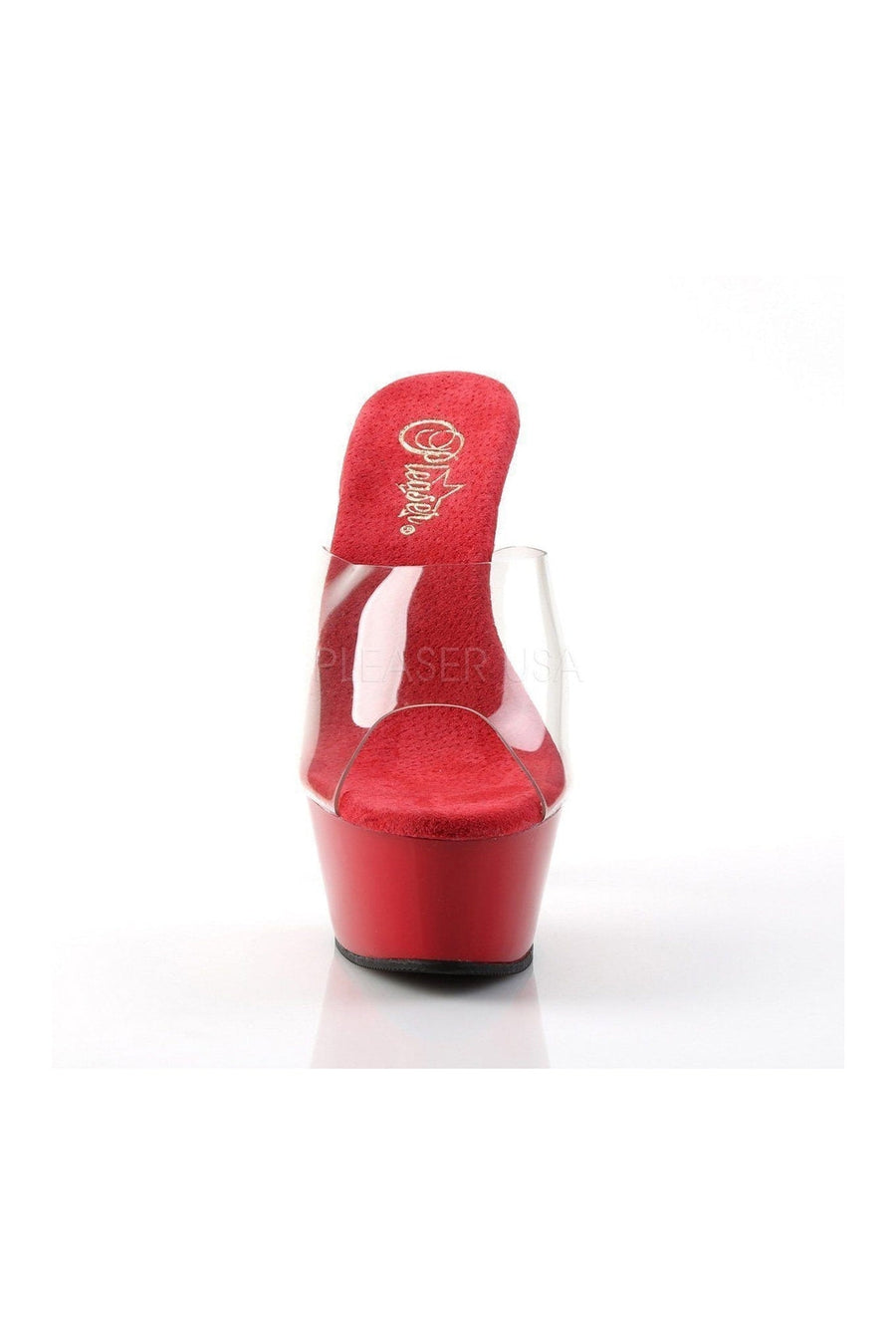 Pleaser KISS-201 Platform Sandal in Clear Vinyl