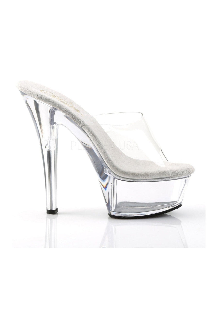 Pleaser KISS-201 Platform Sandal in Clear Vinyl