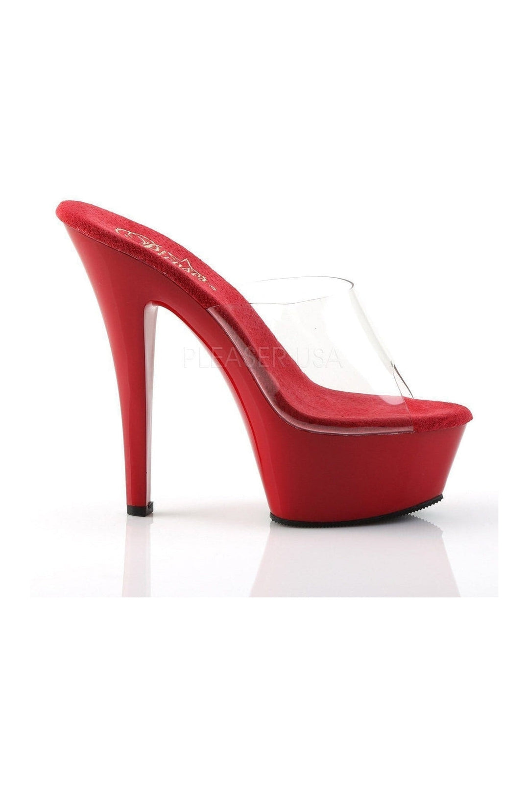 Pleaser KISS-201 Platform Sandal in Clear Vinyl