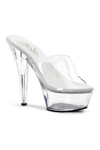 Pleaser KISS-201 Platform Sandal in Clear Vinyl from SexyShoes.com