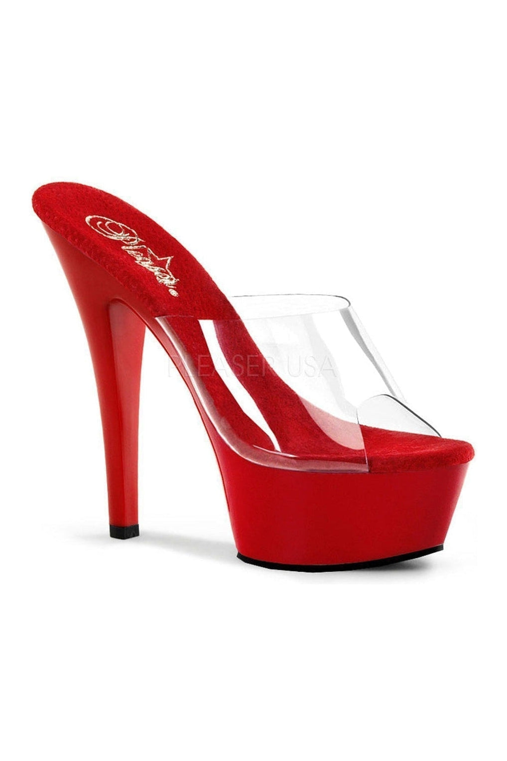 KISS-201 Platform Sandal | Clear Vinyl-Pleaser-Clear-Slides-SEXYSHOES.COM