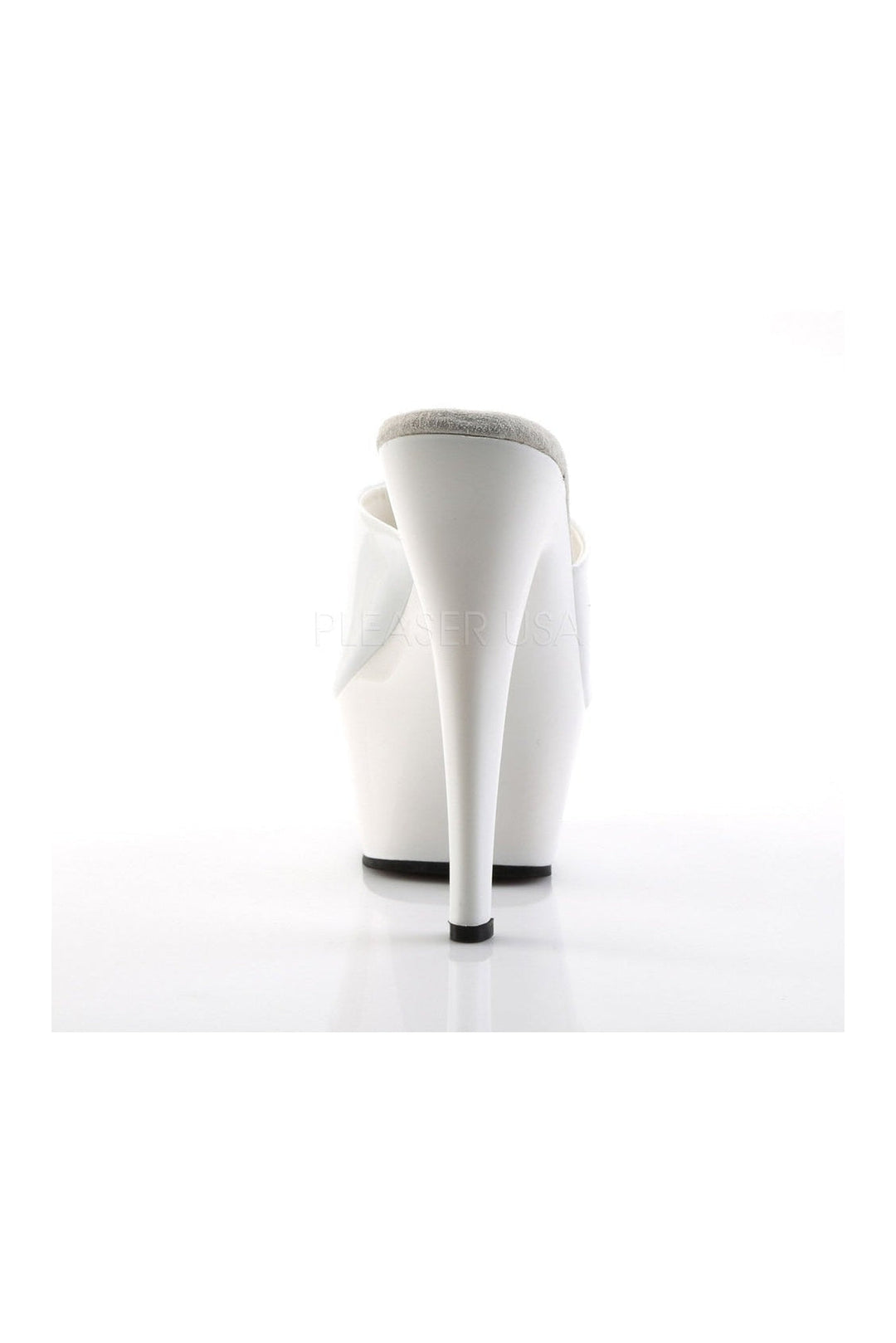 Pleaser KISS-201 Platform Slide in White Patent