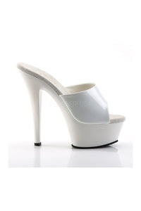 Pleaser KISS-201 Platform Slide in White Patent