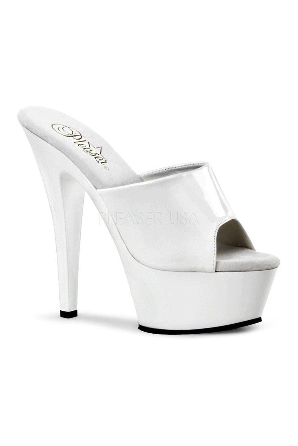 Pleaser White Slides Platform Stripper Shoes | Buy at Sexyshoes.com