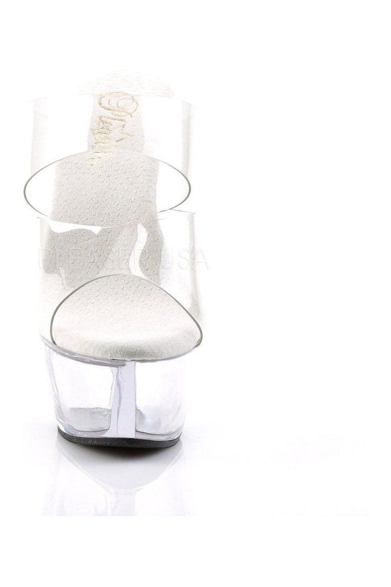 Pleaser KISS-202 Platform Sandal in Clear Vinyl