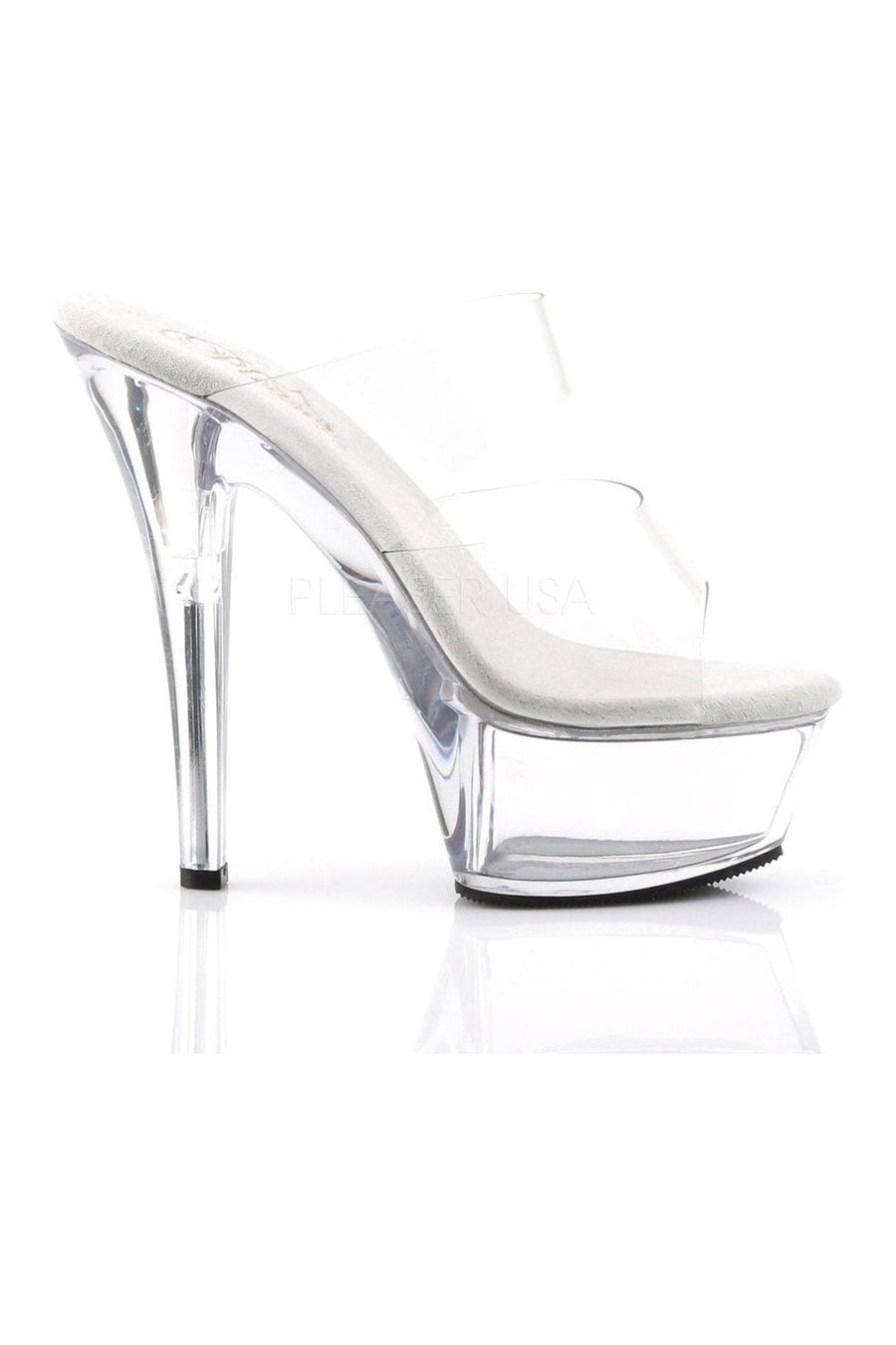 Pleaser KISS-202 Platform Sandal in Clear Vinyl